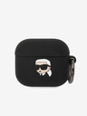 Karl Lagerfeld 3D Logo NFT Karl Head Silikónové puzdro pre Airpods 3 čierne Karl Lagerfeld