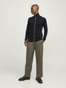 Jack & Jones Čierny pánsky sveter Jack & Jones so zipsom