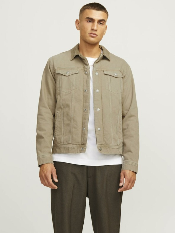 Jack & Jones Jack & Jones Pánska džínsová bunda béžová