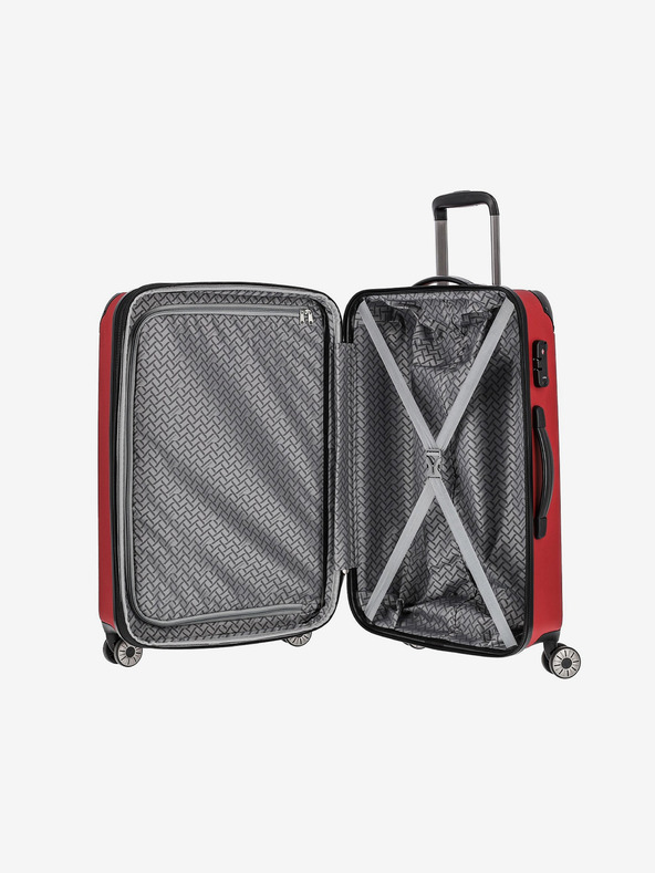 Travelite Sada troch cestovných kufrov Travelite City 4w v červenej farbe S,M,L