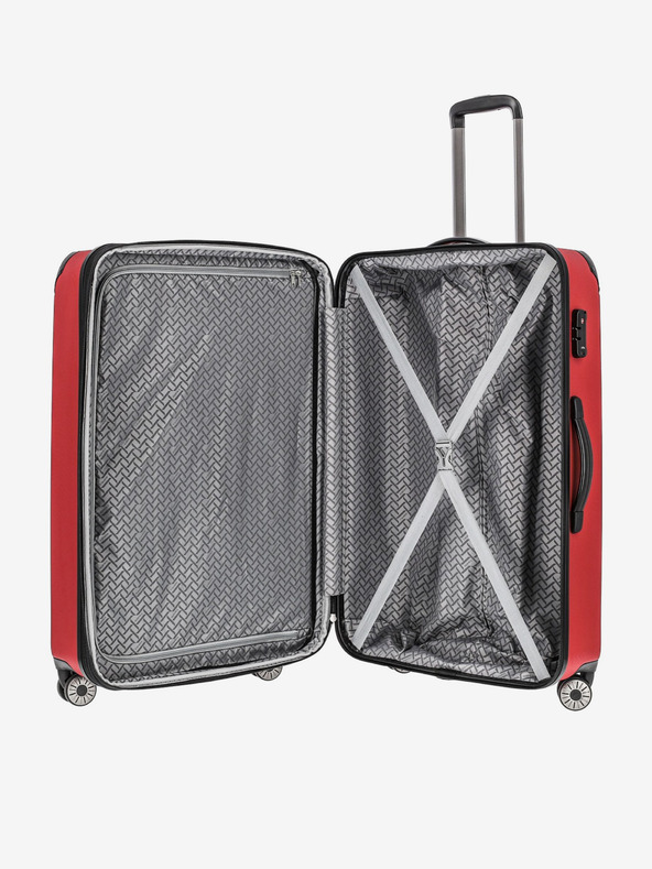 Travelite Sada troch cestovných kufrov Travelite City 4w v červenej farbe S,M,L