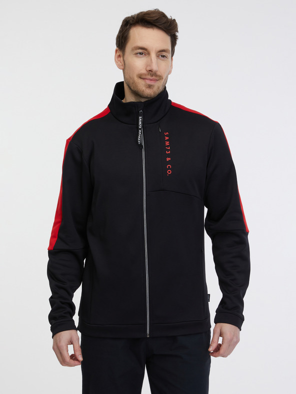 Sam 73 Čierna pánska mikina na zips SAM 73 Lucas