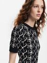 Desigual Desigual Coeurs Lacroix Dámske vzorované pletené šaty