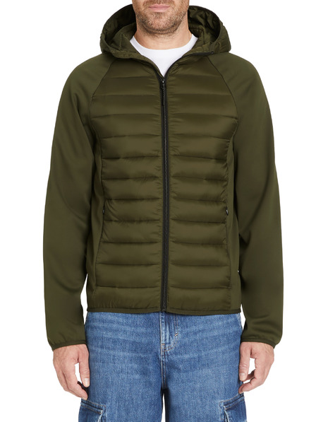 Celio Khaki pánska vesta s kapucňou Celio Jushellsl