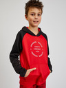 Sam 73 Čierno-červená unisex detská mikina SAM73 Draco