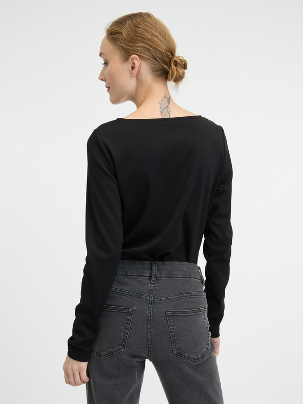 Orsay Čierne dámske tričko s dlhým rukávom ORSAY