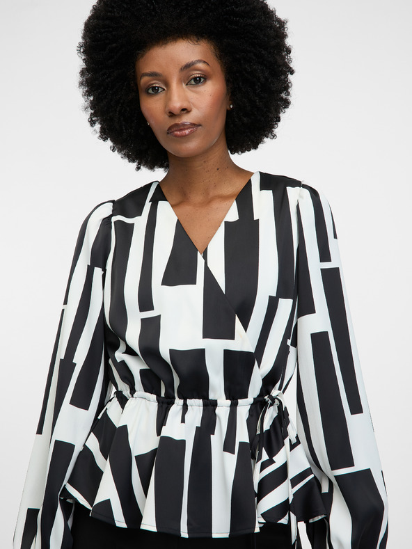 Orsay Čierna dámska vzorovaná blúzka ORSAY