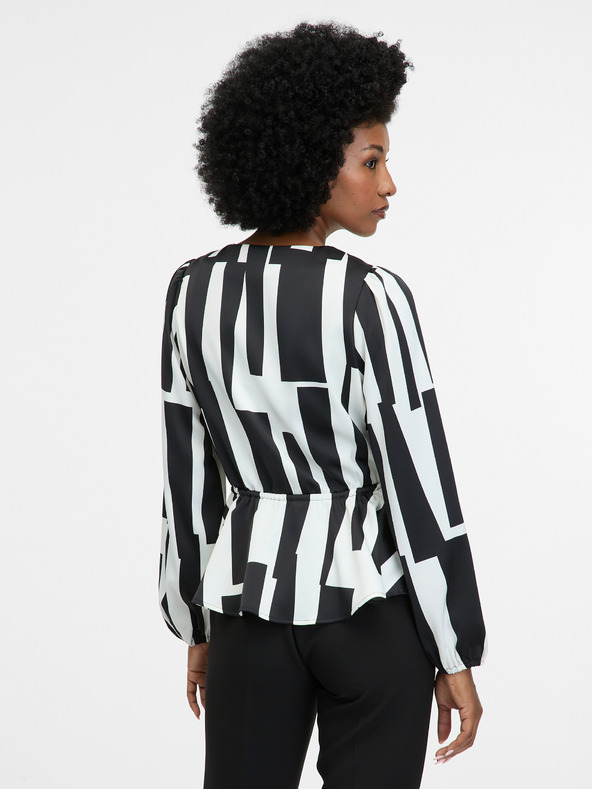 Orsay Čierna dámska vzorovaná blúzka ORSAY