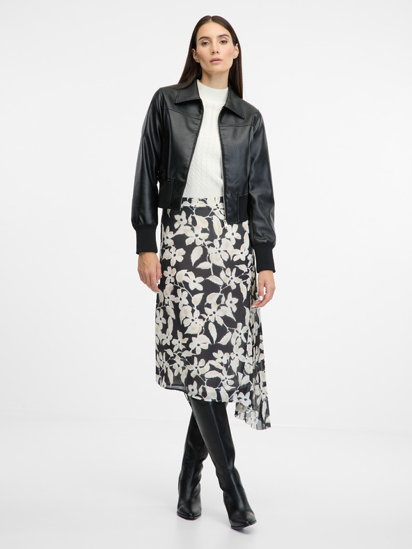 Orsay Čierna dámska koženková bundy ORSAY