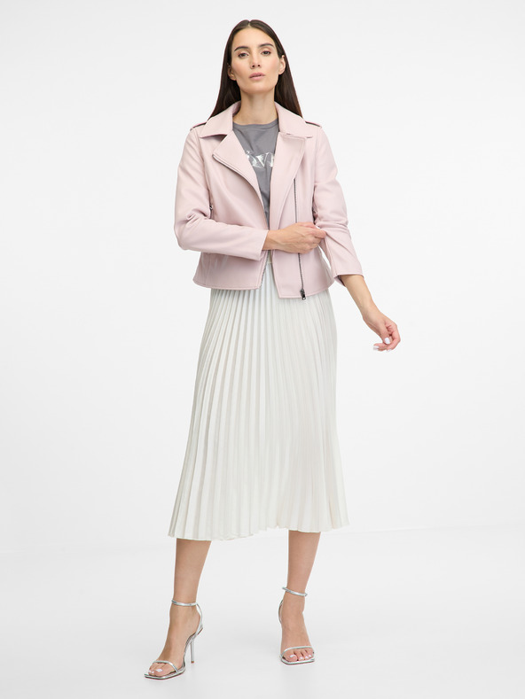 Orsay Svetlorůžova dámska koženková bunda ORSAY