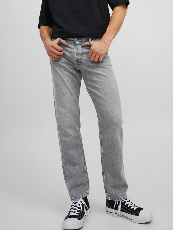 Jack & Jones Svetlošedé pánske džínsy Jack & Jones Chris voľného strihu