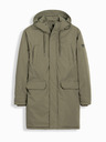 Ombre Clothing Pánska klasická dlhá bunda parka olivová Ombre Clothing
