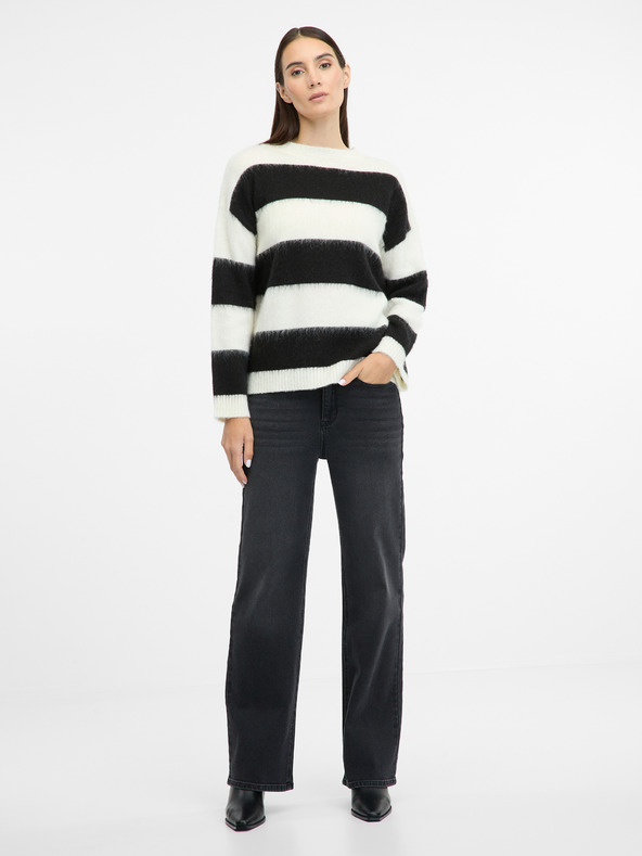Orsay Čierny pruhovaný dámsky sveter ORSAY