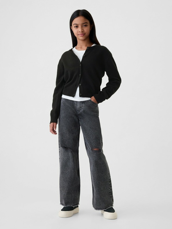 GAP Detský crop kardigán CashSoft GAP