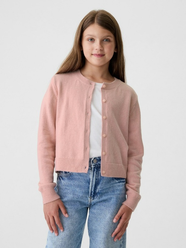 GAP Detský crop kardigán CashSoft GAP