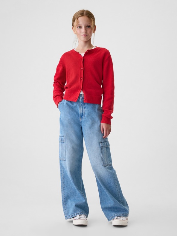 GAP Detský crop kardigán CashSoft GAP