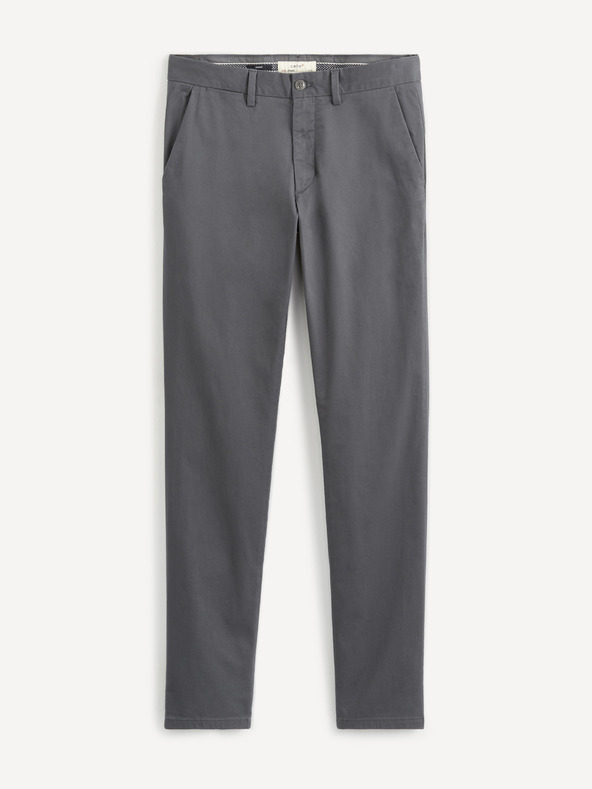 Celio Šedé chino nohavice Celio Pobelt