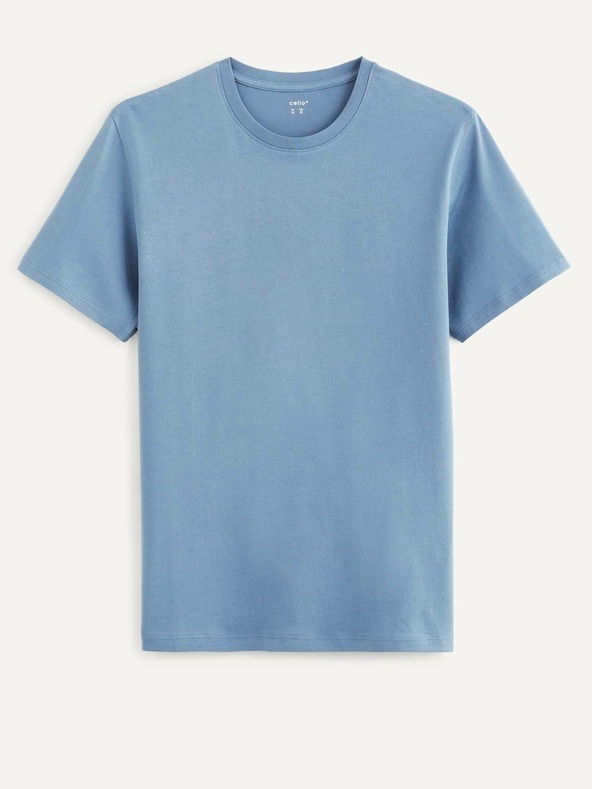 Celio Modré základné tričko Celio Tebase