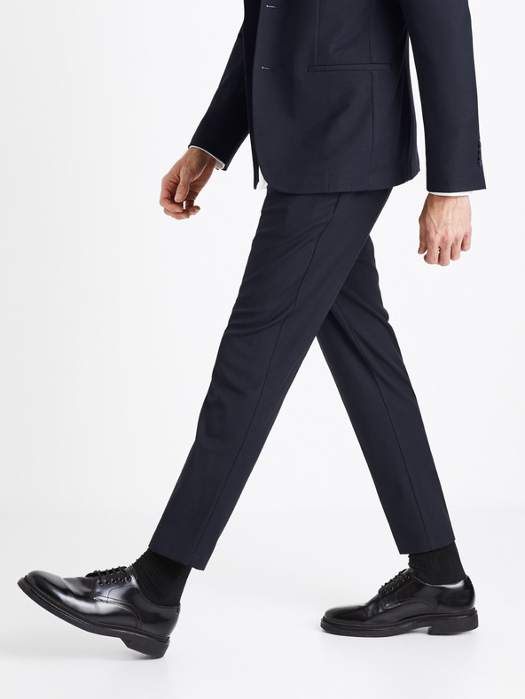 Celio Tmavomodré pánske skrátené nohavice Celio Coseverin