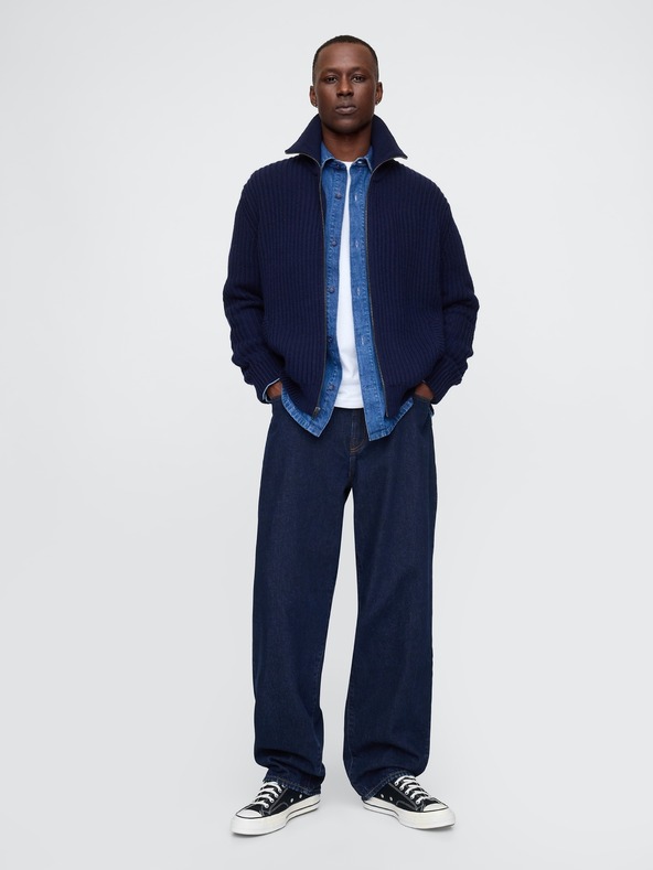 GAP Rebrovaný kardigan na zips GAP