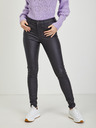 Orsay Tmavosivé dámske koženkové skinny fit nohavice ORSAY