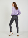 Orsay Tmavosivé dámske koženkové skinny fit nohavice ORSAY