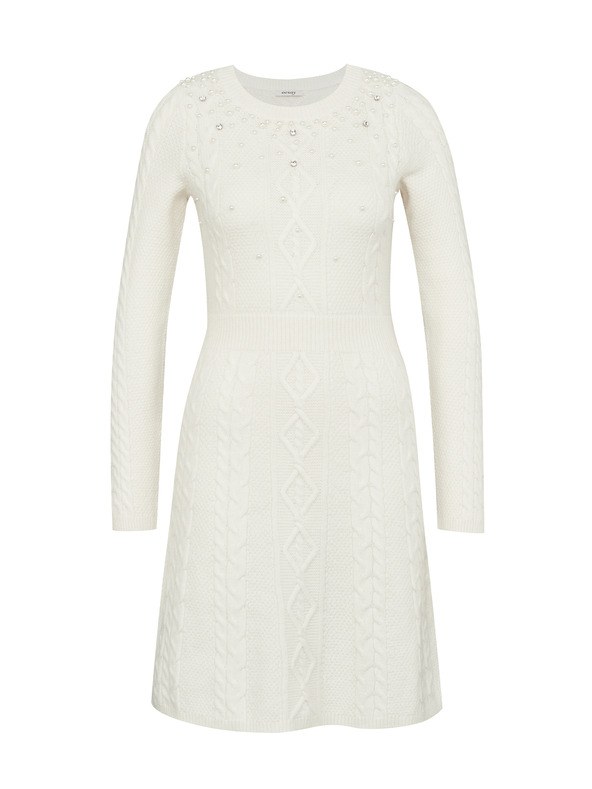 Orsay Krémové dámske šaty ku kolenám ORSAY