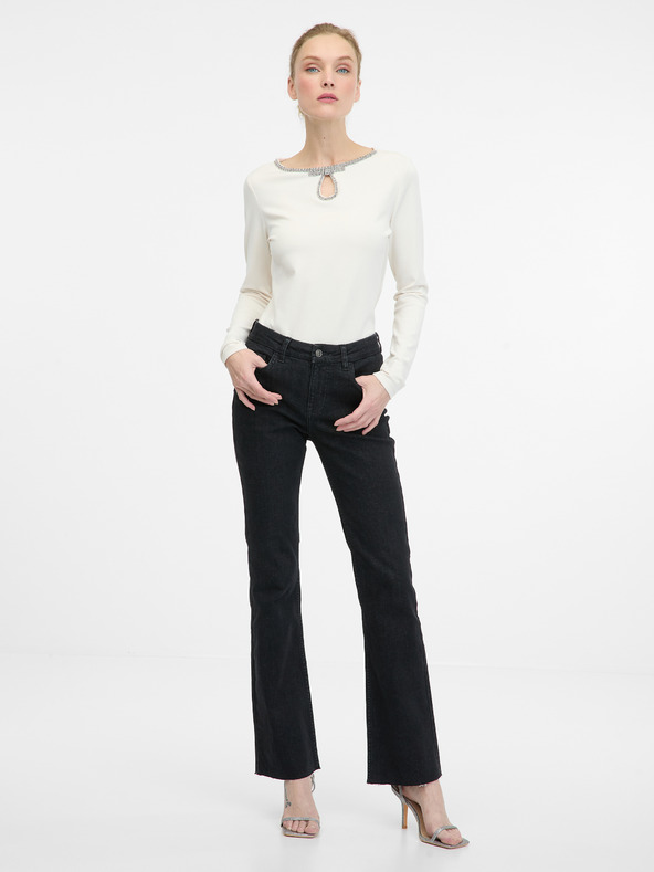 Orsay Krémová dámska blúzka s dlhým rukávom ORSAY