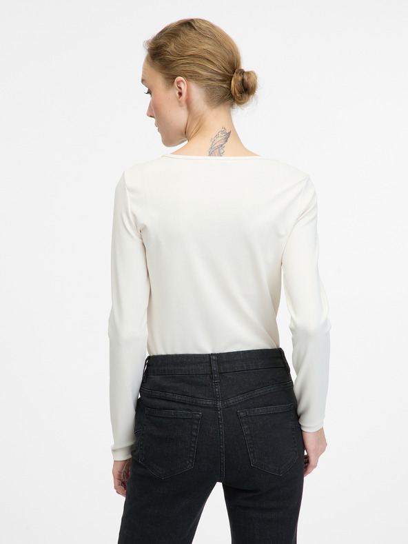 Orsay Krémová dámska blúzka s dlhým rukávom ORSAY