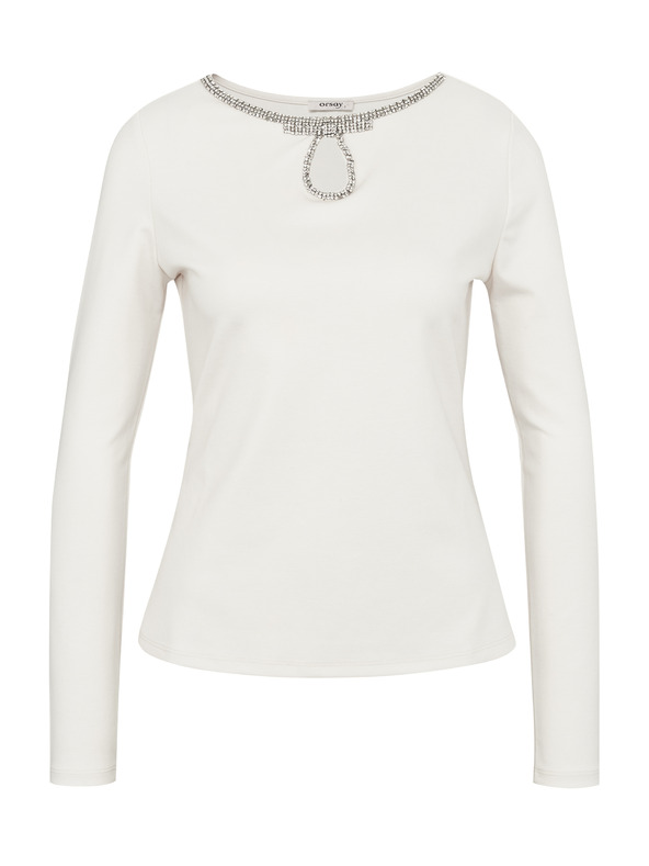 Orsay Krémová dámska blúzka s dlhým rukávom ORSAY
