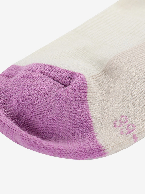 ALPINE PRO Bielo-béžové dámske ponožky z merino vlny ALPINE PRO Rode