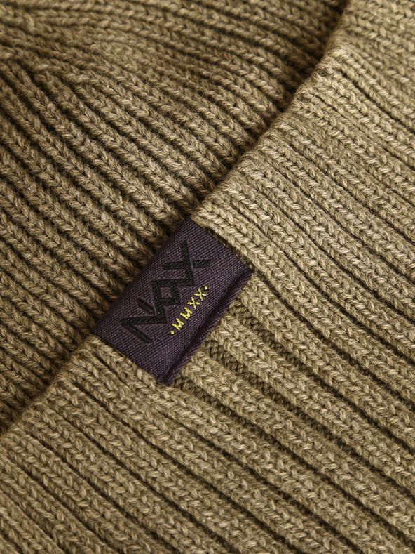 NAX Khaki dámska rebrovaná čiapka NAX Zolte