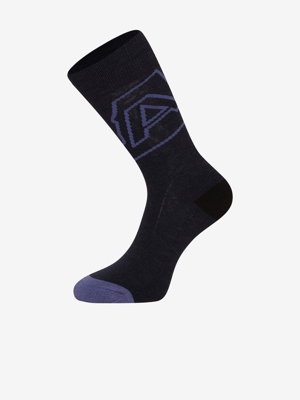 ALPINE PRO Modro-čierne unisex ponožky z Merino vlny ALPINE PRO PHALTE