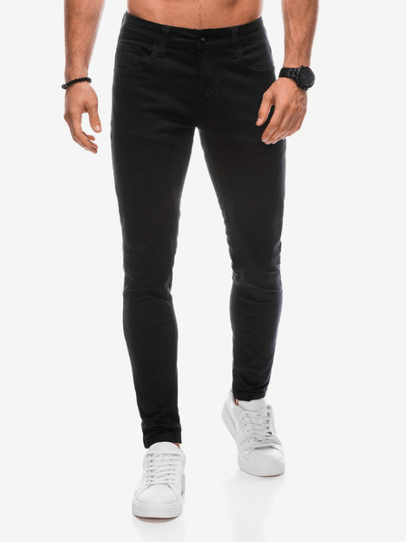 Edoti Čierne pánske slim fit džínsy Edoti