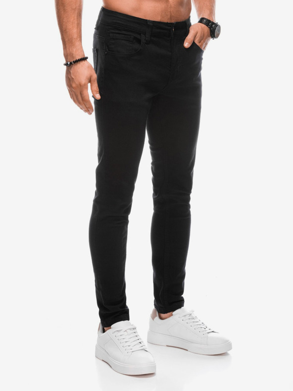Edoti Čierne pánske slim fit džínsy Edoti