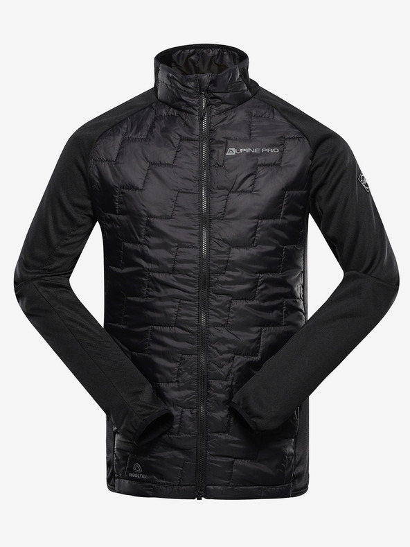 ALPINE PRO Pánska mikina s merino výplňou ALPINE PRO JORW black
