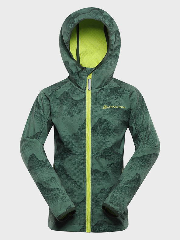 ALPINE PRO Zelená detská softshellová bunda s membránou Alpine Pro Ezoro