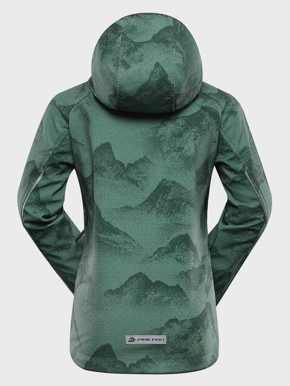 ALPINE PRO Zelená detská softshellová bunda s membránou Alpine Pro Ezoro