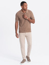 Ombre Clothing Béžové pánske mrkvové nohavice Ombre Oblečenie
