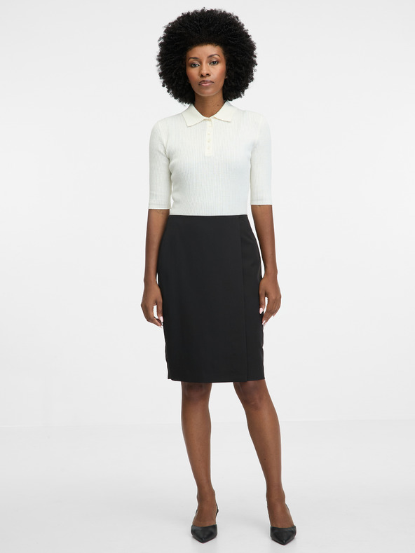 Orsay Čierna dámska puzdrová sukňa ku kolenám ORSAY