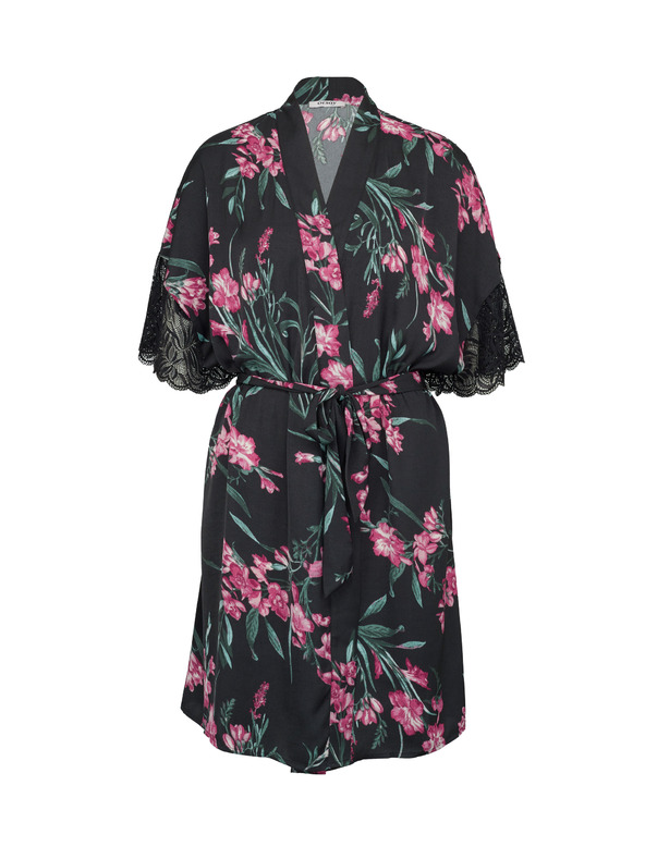 Orsay Čierny dámsky saténový župan ORSAY