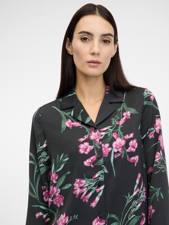 Orsay Čierna dámska saténová nočná košeľa ORSAY