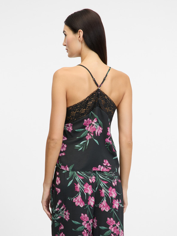 Orsay Čierny dámsky saténový pyžamový top ORSAY