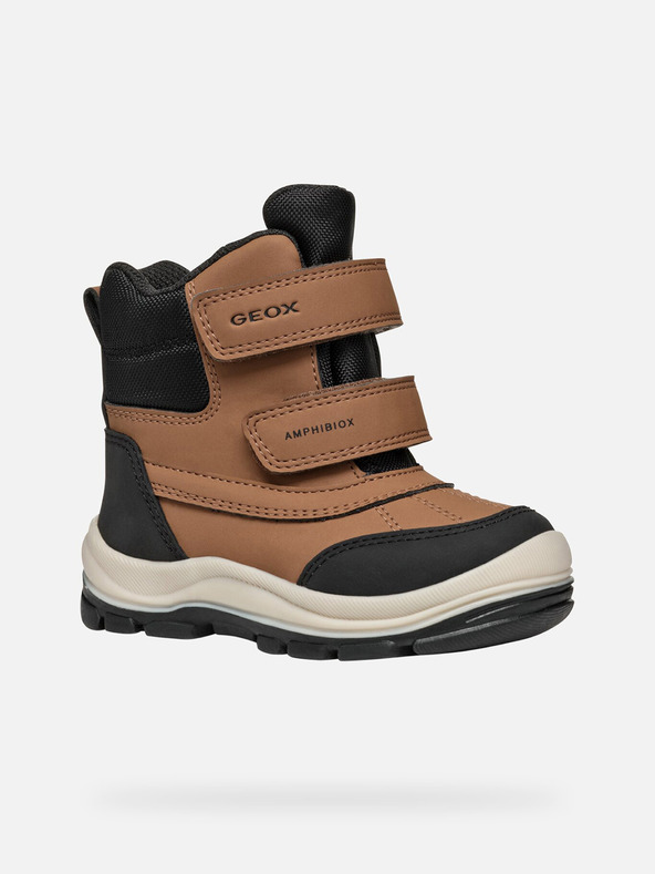 Geox Hnedé chlapčenské zimné topánky Geox Flanfil B Abx
