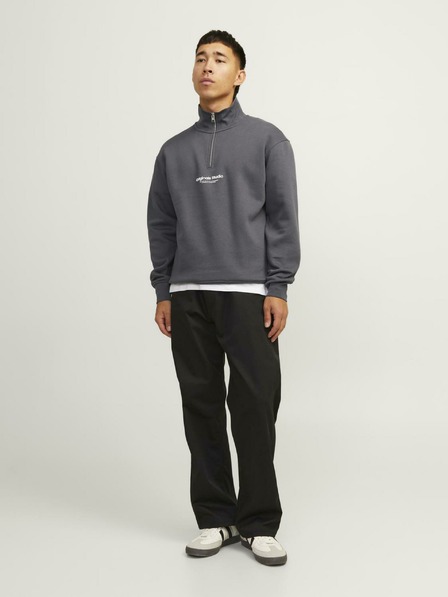 Jack & Jones Šedá pánska mikina Jack & Jones na zips