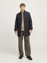 Jack & Jones Tmavo šedý pánsky vlnený kabát Jack & Jones