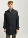 Jack & Jones Tmavo šedý pánsky vlnený kabát Jack & Jones