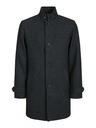 Jack & Jones Tmavo šedý pánsky vlnený kabát Jack & Jones