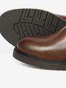 Jack & Jones Tmavohnedé pánske kožené čižmy Jack & Jones Vaux