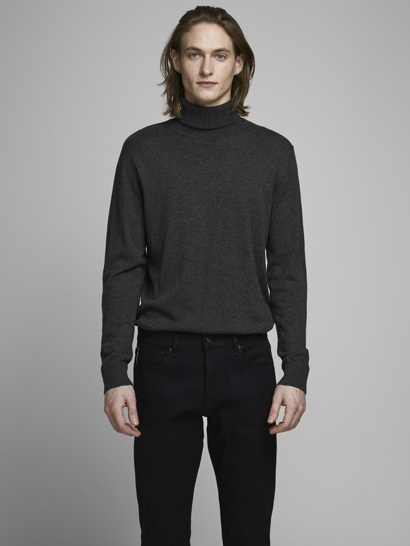 Jack & Jones Šedý základný rolák Jack & Jones Emil
